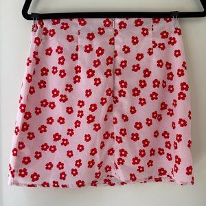 Shein - Mini Skirt, Pink Floral, S
